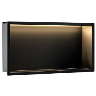 VSTAVNÁ KÚPEĽŇOVÁ POLICA LED 30x60 black