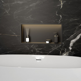 VSTAVNÁ KÚPEĽŇOVÁ POLICA LED 30x60 black