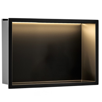 VSTAVNÁ KÚPEĽŇOVÁ POLICA LED 30x45 black