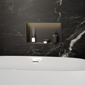 VSTAVNÁ KÚPEĽŇOVÁ POLICA LED 30x45 black