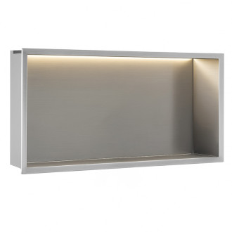 VSTAVNÁ KÚPEĽŇOVÁ POLICA LED 30x60 steel brush
