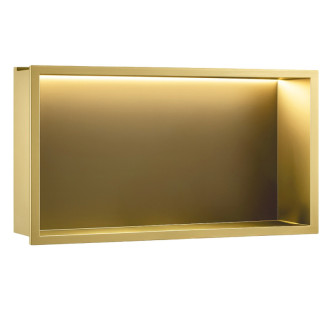 VSTAVNÁ KÚPEĽŇOVÁ POLICA LED 30x60 brush gold