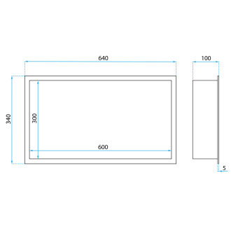 VSTAVNÁ KÚPEĽŇOVÁ POLICA LED 30x60 brush gold