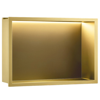 VSTAVNÁ KÚPEĽŇOVÁ POLICA LED 30x45 brush gold