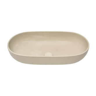 Umývadlo na dosku SAT Cemento 65x35 cm piesková mat bez otvoru pre batériu, bez prepadu CEM6535P