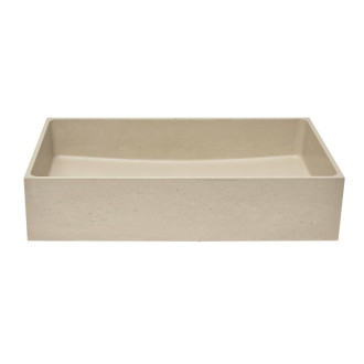 Umývadlo na dosku SAT Cemento 64x37 cm piesková mat bez otvoru pre batériu, bez prepadu CEM6437P