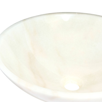 Umývadlo na dosku SAT Purity 43x43 cm biely mramor bez otvoru pre batériu, bez prepadu SATPURWH