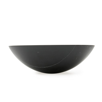 Umývadlo na dosku SAT Purity 43x43 cm čierny mramor bez otvoru pre batériu, bez prepadu SATPURBL