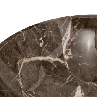 Umývadlo na dosku SAT Purity 43x43 cm hnedý mramor bez otvoru pre batériu, bez prepadu SATPURBR