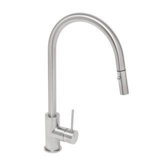 Drezová batéria SAT Aurum s vyťahovacou sprškou, 2 prúdy nerez SATBAUR286NRZ