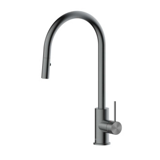 Drezová batéria SAT Aurum s vyťahovacou sprškou, 2 prúdy brúsený gun metal SATBAUR286BGM