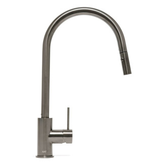 Drezová batéria SAT Aurum s vyťahovacou sprškou, 2 prúdy brúsený gun metal SATBAUR286BGM