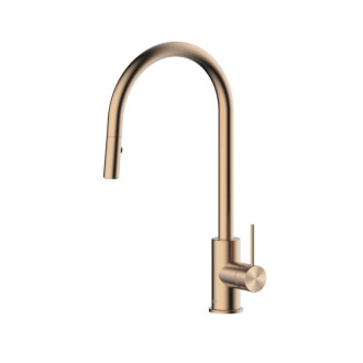 Drezová batéria SAT Aurum s vyťahovacou sprškou, 2 prúdy brúsená rose gold SATBAUR286BRG