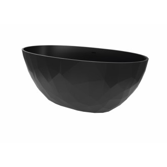 Voľne stojaca vaňa SAT Meda 167x82,3 cm liaty mramor ľavá aj pravá čierna SATME1670C