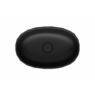 Umývadlo na dosku SAT Meda 56x37 cm čierna mat bez otvoru pre batériu, bez prepadu SATME5637C