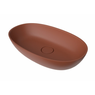 Umývadlo na dosku SAT Aula 60x36 cm cooper brown mat bez otvoru pre batériu, bez prepadu SATAU6036CB