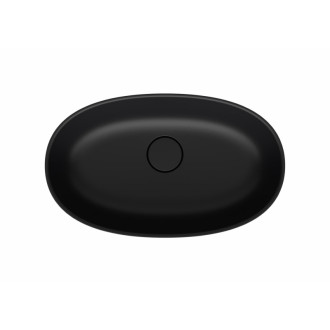 Umývadlo na dosku SAT Aula 60x36 cm čierna mat bez otvoru pre batériu, bez prepadu SATAU6036C