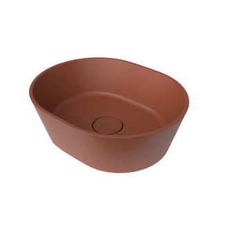 Umývadlo na dosku SAT Aula 47x38 cm cooper brown mat bez otvoru pre batériu, bez prepadu SATAU4738CB