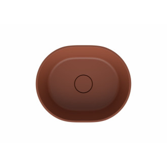 Umývadlo na dosku SAT Aula 47x38 cm cooper brown mat bez otvoru pre batériu, bez prepadu SATAU4738CB