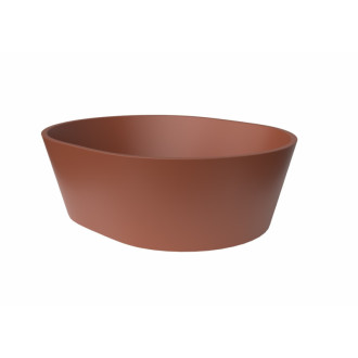 Umývadlo na dosku SAT Aula 47x38 cm cooper brown mat bez otvoru pre batériu, bez prepadu SATAU4738CB