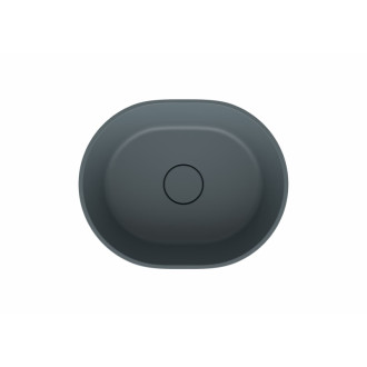 Umývadlo na dosku SAT Aula 47x38 cm tmavo šedá mat bez otvoru pre batériu, bez prepadu SATAU4738MG