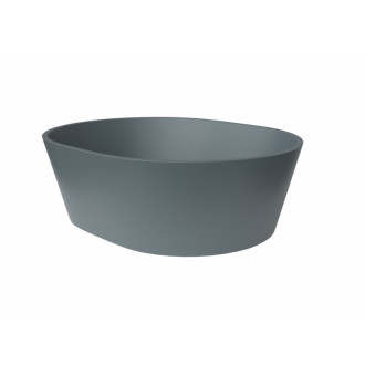 Umývadlo na dosku SAT Aula 47x38 cm tmavo šedá mat bez otvoru pre batériu, bez prepadu SATAU4738MG