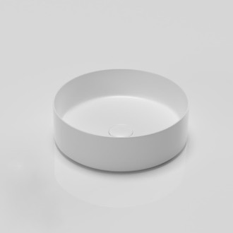 Umývadlo na dosku SAT Mood 36x36 cm biela matná bez otvoru pre batériu, bez prepadu SATM3636MW