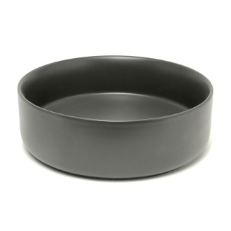 Umývadlo na dosku SAT Mood 36x36 cm tmavo šedá matná bez otvoru pre batériu, bez prepadu SATM3636DGRM