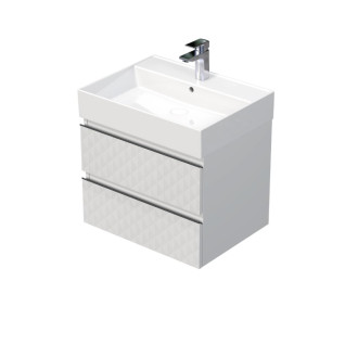 Kúpeľňová skrinka s umývadlom SAT Cube Way 60x47,5x46 cm biela mat CUBE3D46602ZBSAT