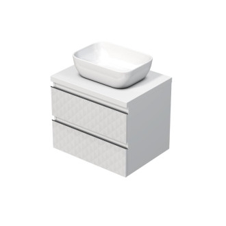 Kúpeľňová skrinka s krycou doskou SAT Cube Way 60x47,5x46 cm biela mat CUBE3D46602ZBKD