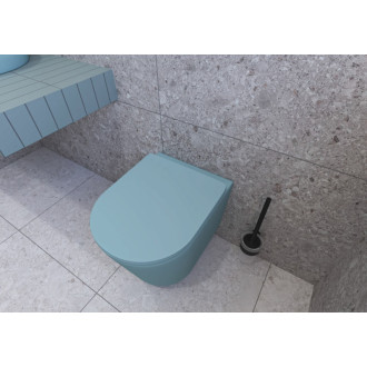 Wc s doskou softclose závesné SAT Infinitio zelená mat zadný odpad SATINF010RREXPLGEM