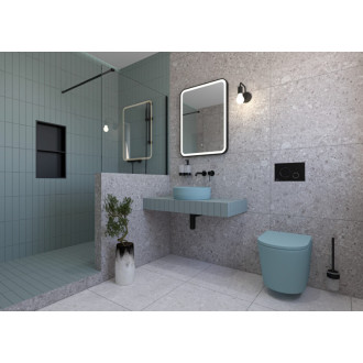 Wc s doskou softclose závesné SAT Infinitio zelená mat zadný odpad SATINF010RREXPLGEM