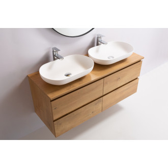 CERANO - Doska pod umývadlo Navira Slim - dub medový - 121x46,5x1,8 cm