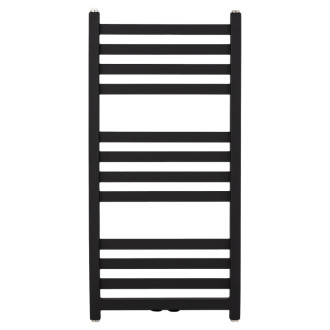 CERANO - Kúpeľňový radiátor Fulgidus - bočné pripojenie - 503W - čierna matná - 880x430 mm
