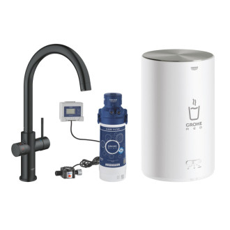 Drezová batéria Grohe Red Duo s výpustou velvet black 30083KS1