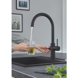 Drezová batéria Grohe Red Duo s výpustou velvet black 30083KS1