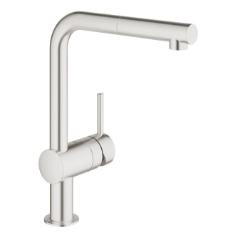 Drezová batéria Grohe Minta s vyťahovacou spŕškou supersteel 32168DC0