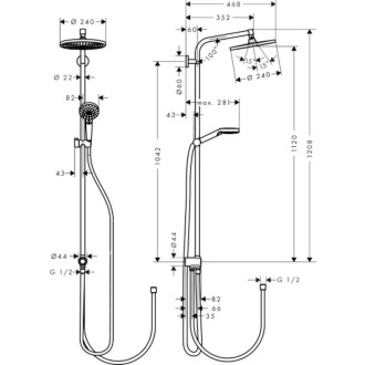 Sprchový systém Hansgrohe Crometta S na stenu bez batérie chróm 27270000