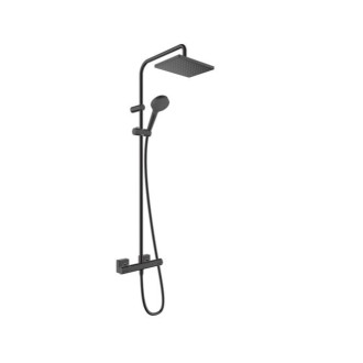 Sprchový systém Hansgrohe Vernis Shape na stenu s termostatickou batériou čierny mat 26286670