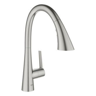 Drezová batéria Grohe Zedra s vyťahovacou sprškou, 3 prúdy supersteel 32294DC2
