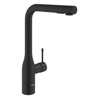 Drezová batéria Grohe Essence s vyťahovacou sprškou, 2 prúdy phantom black 30504KF0