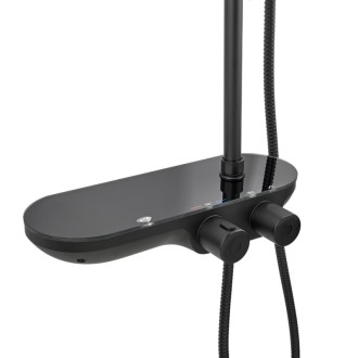 Sprchový systém SAT s termostatickou batériou čierna matná SATSSTKPC