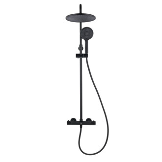 Sprchový systém SAT s termostatickou batériou čierna matná SATSSTKEMC