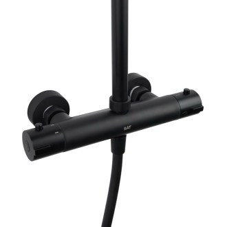 Sprchový systém SAT s termostatickou batériou čierna matná SATSSTKEMC