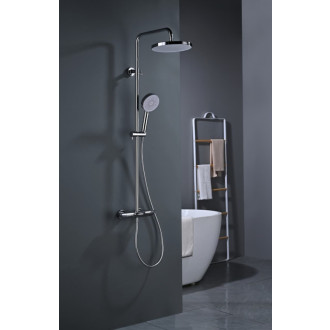 Sprchový systém SAT na stenu s vaňovým termostatom chróm SATSSTVK