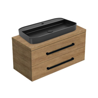 CubeWay Skr. s umýv. a krycou doskou 120x47,5x46 cm dub Hickory mat CUBE46C1003DHSAT40