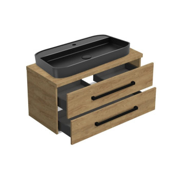 CubeWay Skr. s umýv. a krycou doskou 120x47,5x46 cm dub Hickory mat CUBE46C1003DHSAT40