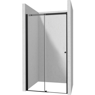 Deante KERRIA PLUS posuvné sprchové dvere 110 cm s TotalWhite sklom, čierna KTSPN11P