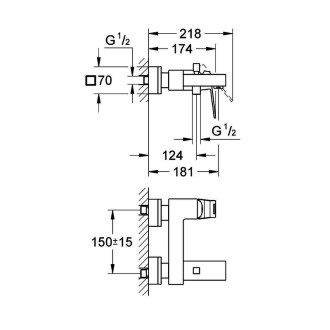 GROHE EUROCUBE 23140000 vaňová batéria bez príslušenstva