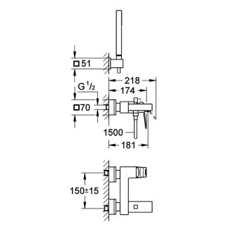 GROHE EUROCUBE 23141000 vaňová batéria s príslušenstvom